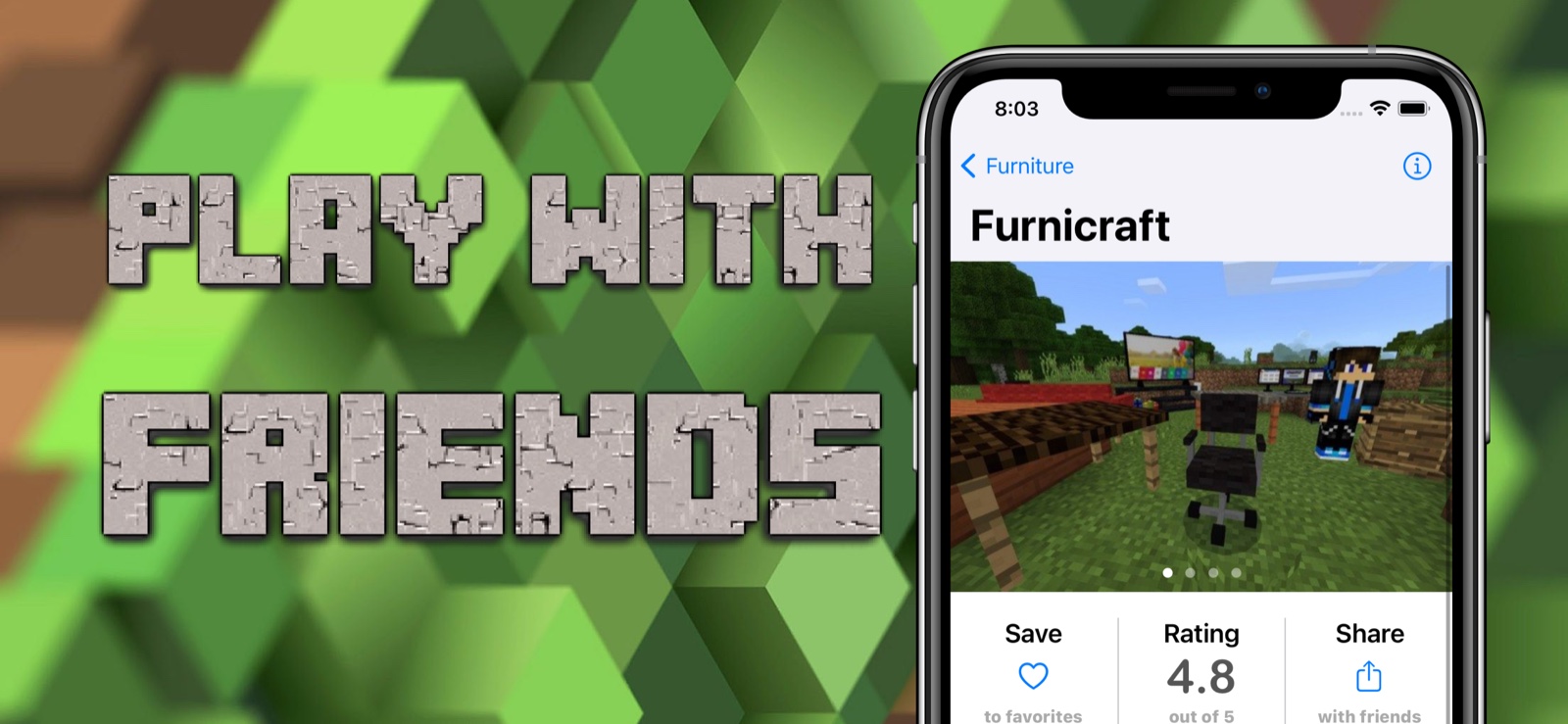 Furnicraft mod detail with rating and preview