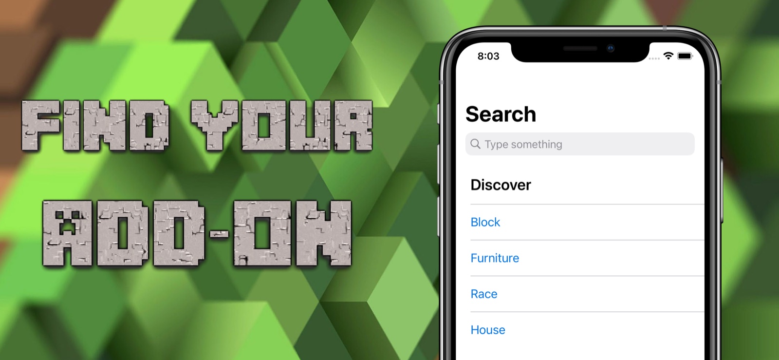 Search and discover Minecraft addons by category